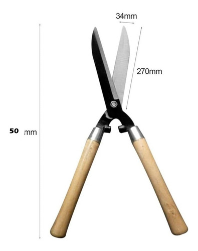Imagen 3 de 3 de Tijeras Para Podar Jardin Pasto Arboles Mango De Madera