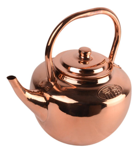 Tetera De Cobre, Tetera, Infusor De Té 3l Caño Corto Rojo