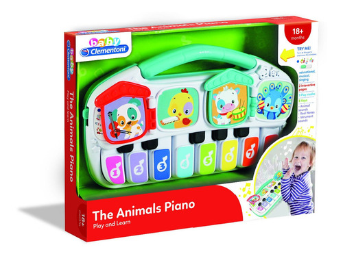 Baby Clementoni Piano Juego Y Aprendo Musica Y Animales Arte Color Verde