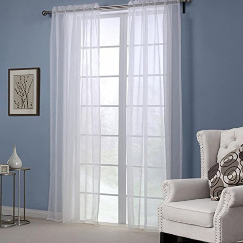 Dreaming Casa Solid Sheer Curtains Draperie Blanco Rod Pocke