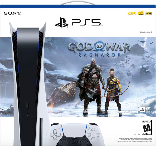 Kit Playstation5 Estandar God Of War Ragnarok (voucher) Color Blanco/Negro