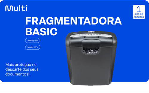 Fragmentadora De Papel E Cartão Multilaser 10l 220v - Of010