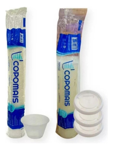 Kit 200 Potes Com Tampa De 100ml Descartáveis Gelatina Molho