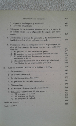 Trastornos Del Lenguaje 2-jean Rondal-xavier Seron-paidos (Usado)