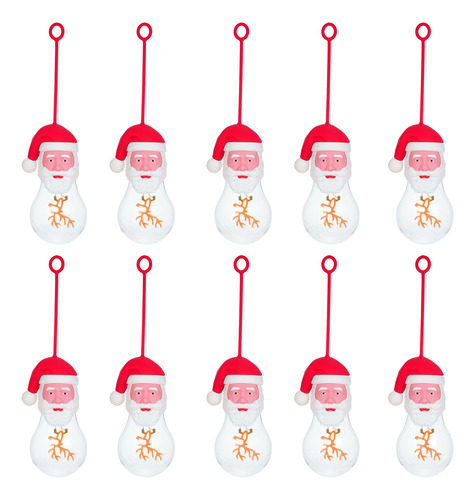 10 Bombillas Recargables Con Colgante De Papá Noel.