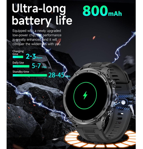 Reloj Inteligente Hirreo Fv13 Con Pantalla 4.7cm Y Linterna