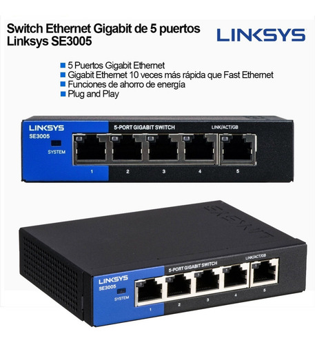 Imagen 6 de 6 de Switch Linksys SE3005 serie SE3000