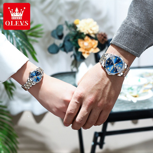 Relojes Olevs Con Calendario Luminoso Para Pareja, 2 Unidade