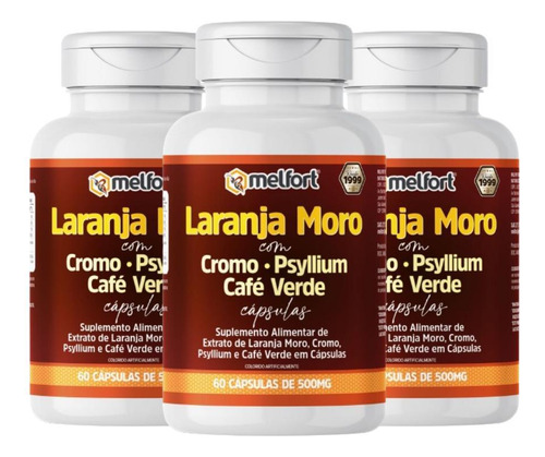 Suplemento Em Cápsula Melfort  Kit 3x Laranja Moro + Café Verde 500mg 60cps Melforts B 60 Un  Pacote X 3 U