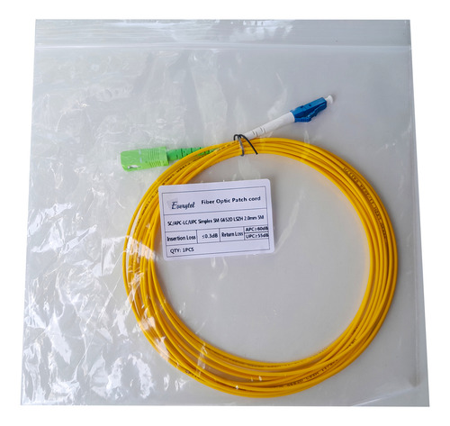 Cable De Fibra Óptica Sc/apc-lc/upc 10m Monomodo X 10 Unid