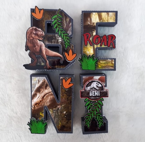 Letras 3d Dinosaurios Jurassic World Decoracion Candybar X7