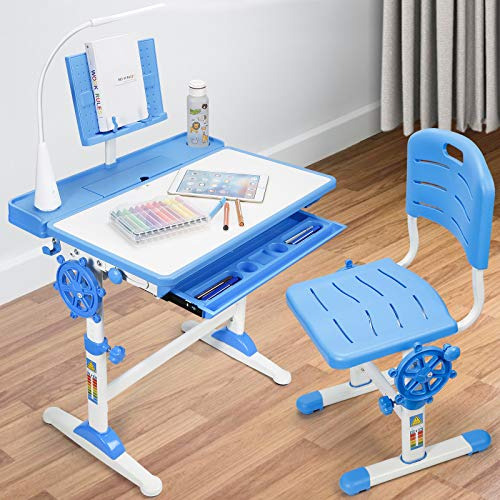 Juego De Escritorio Y Silla Para Niños, Ajustable En A...