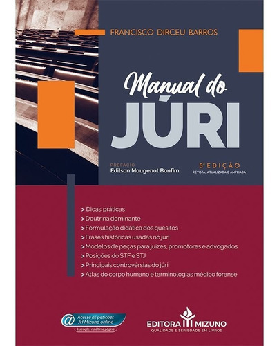 Manual Do Júri, De Francisco Dirceu Barros. Editora Jh Mizuno, Capa Mole, Edição 5 Em Português, 2020