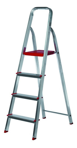 Imagen 1 de 5 de Escalera De Aluminio Familiar Lusqtoff 4 Escalones