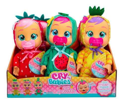 Imagen 5 de 7 de Cry Babies Muñeca Tiny Cuddles Tutti Frutti Ella Frutilla Ed