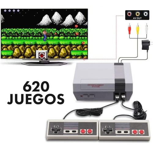Imagen 8 de 9 de Consola Retro Multijugador Con Cable 620 Juegos Conexión Tv