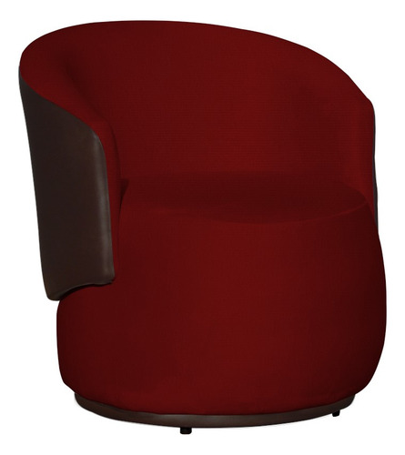 Kit 2 Poltronas Beatriz Orgânica Composê Couro Marrom Corino Vermelho