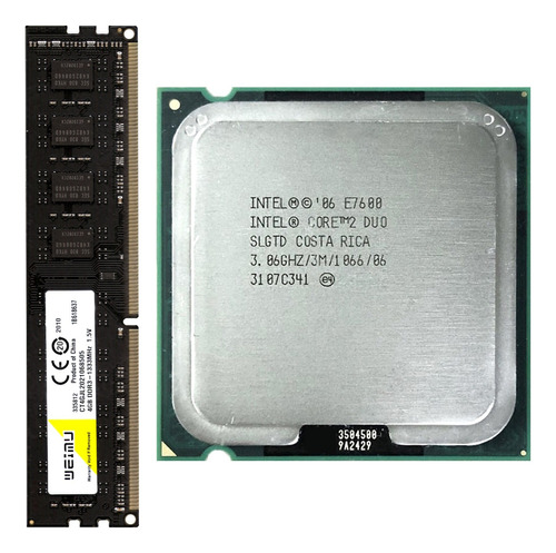 Kit Memória Ddr3 4gb + Core 2 Duo E7600 3.06 3m 1066mhz