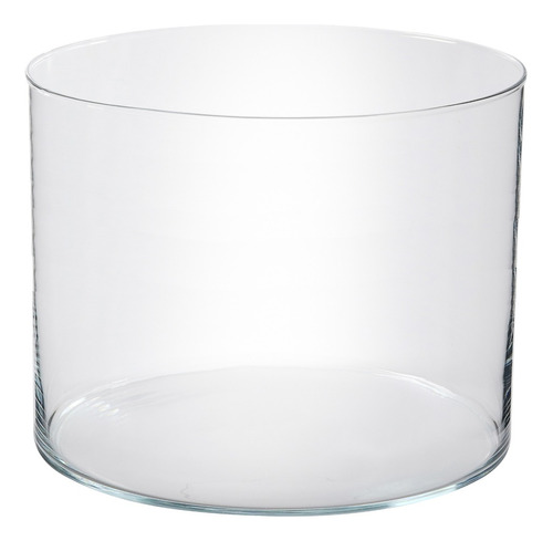 Vaso Tubo Cubo Vidro Transparente Ø24x20cm Terrário Arranjos