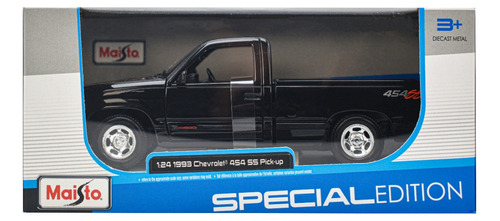 1993 Chevrolet 454 Ss Pick-up Edição especial 1:24 Maisto Color Negro