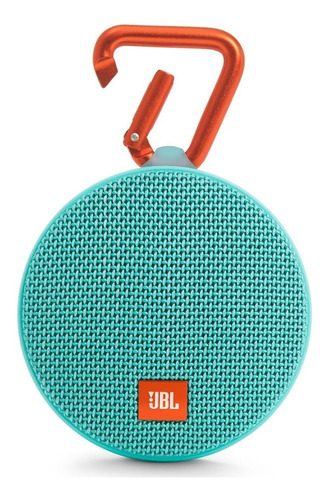 Parlante JBL Clip 2 portátil con bluetooth waterproof  teal
