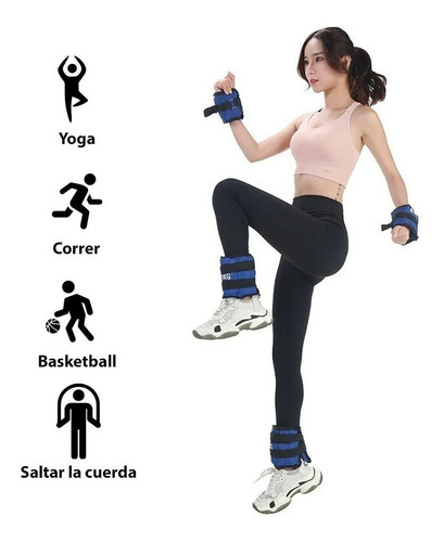 Imagen 3 de 7 de Tobi Pesas 1 Kg Entrenamiento Piernas Tobillera Total 2 Kg