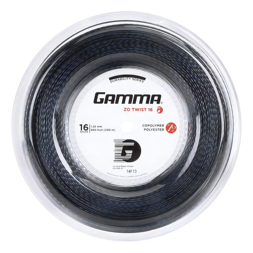 Corda Gamma Twist 16l 1.25mm Preta Rolo Com 200 Metros