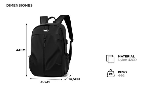 Mochila De Viaje South Port Resistente Usb Porta Notebook