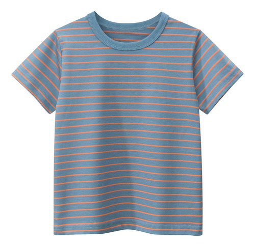 Camisetas Casuales De Algodón A Rayas De Verano Para Niños