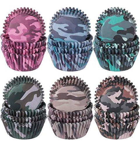 Cápsulas De Cupcake Camuflaje 600 Pzs.