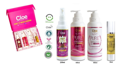 Pack Navidad Shampoo Acondicion Color Cloe Protector Termico