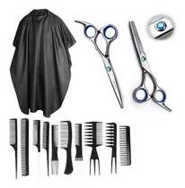 Comprar Set Tijera Corte + Pulir + Capa + Peines Peluqueria Barberia