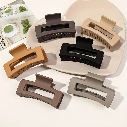 6 Pcs Clips De Garra Para El Cabello Rectangular