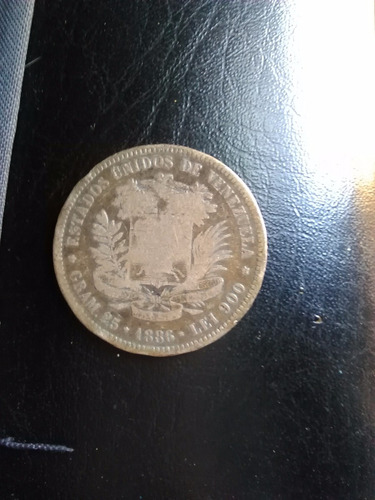 Moneda Antigua De Plata Fuerte De 5 Bs, De 1.886 L E I 900