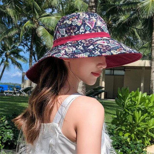 Sombrero De Playa De Ala Ancha Para Mujer, Sombrero De Sol P