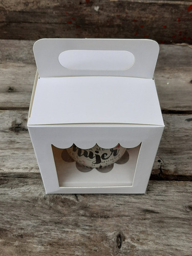Caja Porta Cup Cake Individual Con Soporte X 50 Unidades