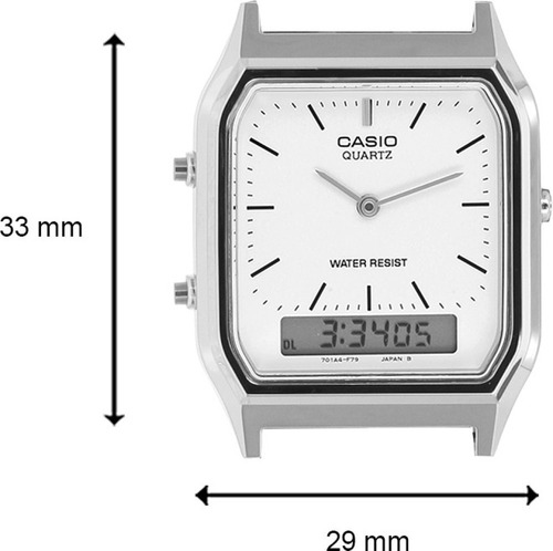 Relógio Casio Anadigi Aq-230a-7d Vintage Unissex Prateado