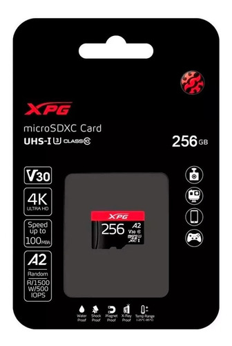 Memoria Micro Sd 256 Gb Gaming A2 100/85mps V30 4k Uhd Adata