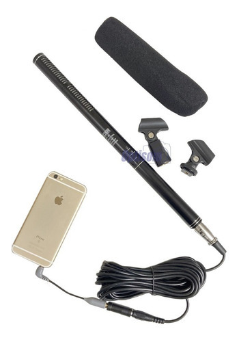 Microfone Direcional Shotgun Para Câmeras, iPhone E Androids