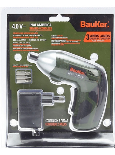 Atornillador Inalambrico Bauker Con Cargador