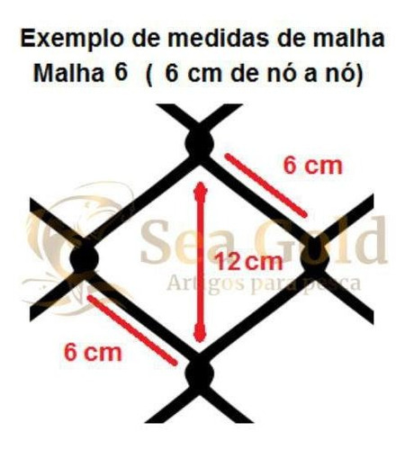 Rede Para Pesca Malha 6 (6cm Entre Nós) Fio 035 30 Metros