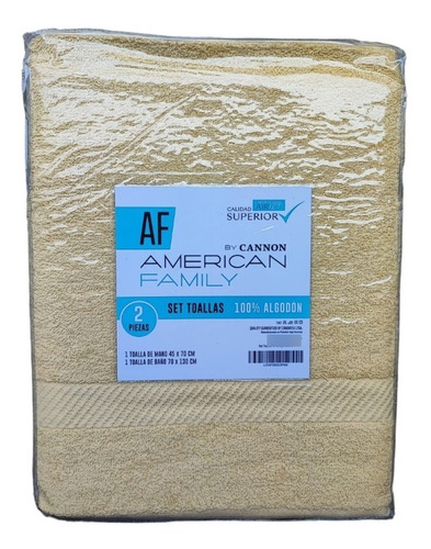 Set De 2 Toallas American F. Cannon Color Amarillo Claro