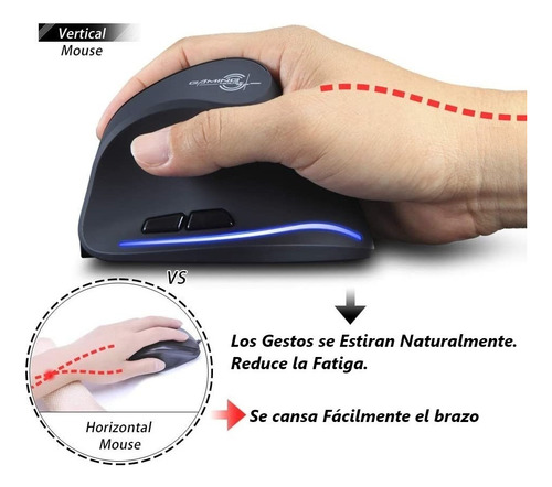 Zx^ Mouse Gamer Vertical Sem Fio Recarregável Zelotes F35