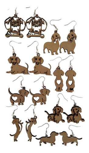 Pack 8 Pares De Aretes Perro Salchicha Dachshund P Decorar