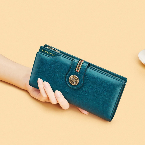 Vannanba Cartera Para Mujer Larga Y Grande Rfid De Cuero Enc