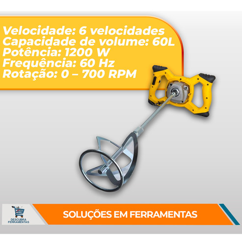 Misturador De Argamassa Titanium 1200w Profissional 08016 220v