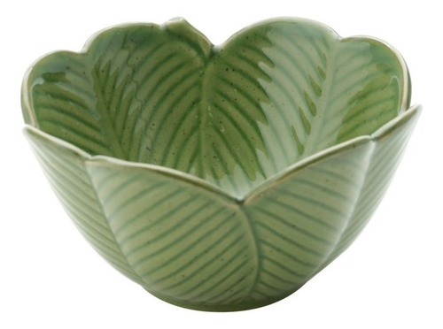 Bowl Tigela Cerâmica Folha Verde P (4133)