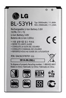 Pila Bateria LG G3 D850 D830 D851 D855 Vs985 Bl-53yh E/g