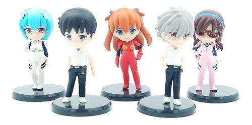 Set 5 Figuras Evangelion Shinji Rei Asuka Anime De Colección