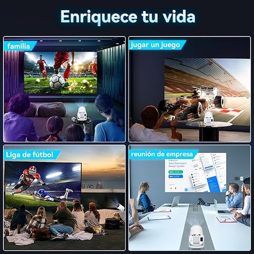Mini Proyector Hy300 Gearelec Profesional 1080p 4k Wifi 10000lm Color Blanco 127v Portátil Smart Tv